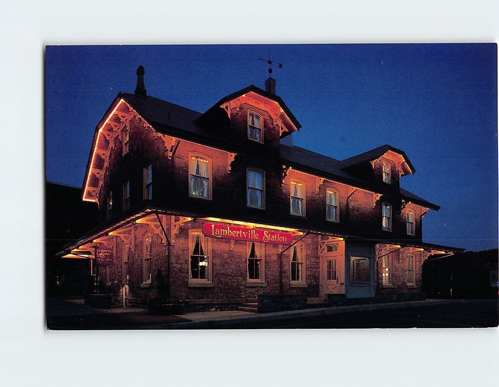 Postcard Lambertville Station at Night Lambertville New Jersey USA