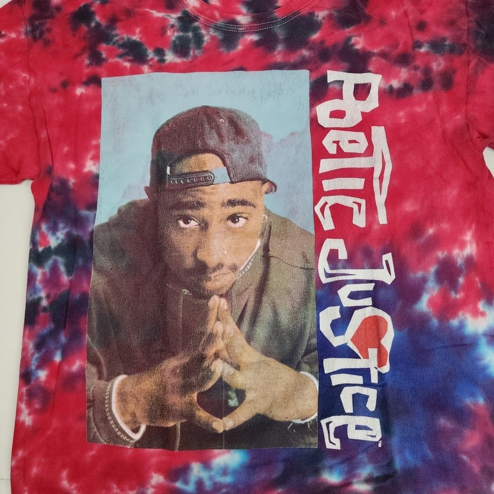 Poetic Justice Tu-Pac Movie Red Tie-Dye Short Sleeve T-Shirt Men's Size L