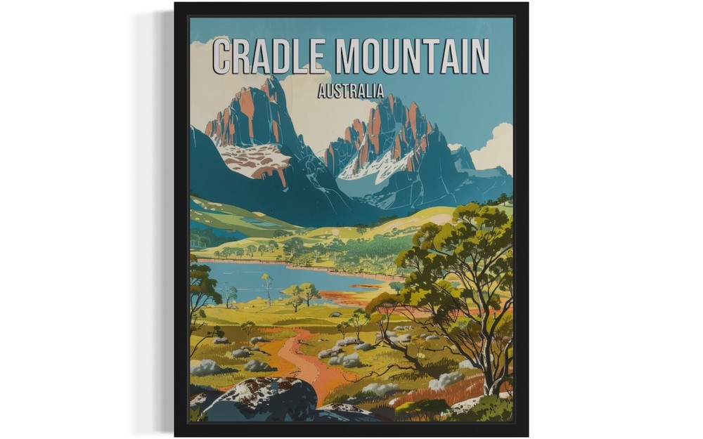 Cradle Mountain Australia Landscape Art Print Wall Decor Painting  