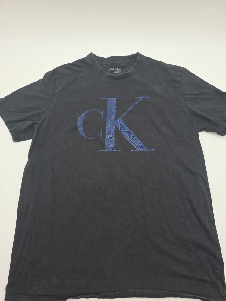 Calvin Klein Spell Out T-shirt Men Medium Black Tee.#44245