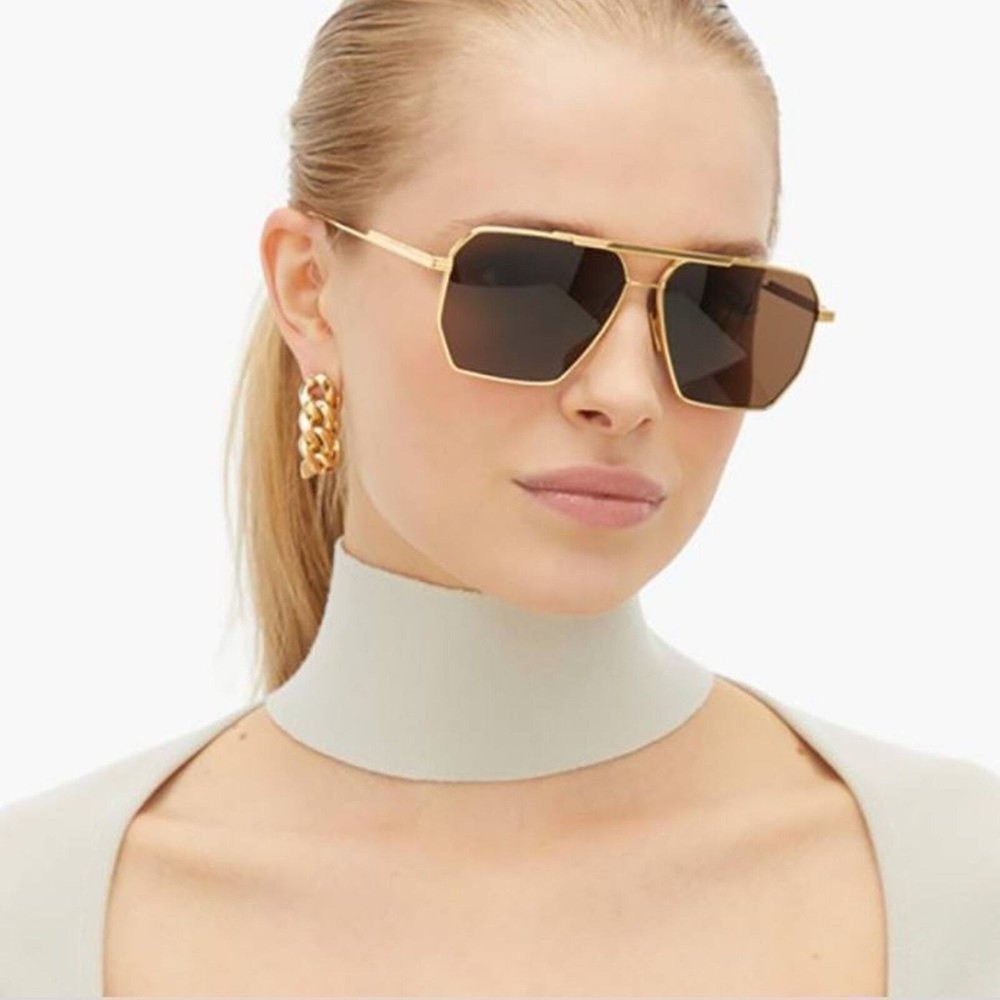 BRAND NEW BOTTEGA VENETA BV1012S 003 Gold/Brown Unisex Sunglasses