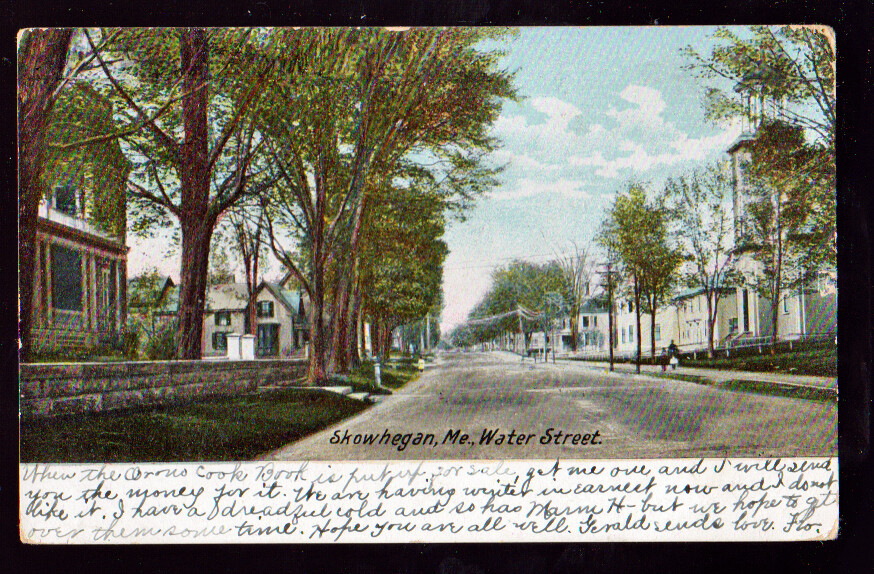 SKOWHEGAN MAINE ME ca 1905 Water Street View UDB Postcard