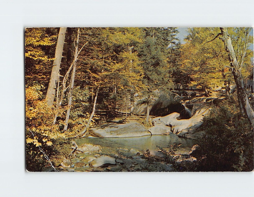 Postcard The Basin & Old Man's Foot Franconia Notch NH