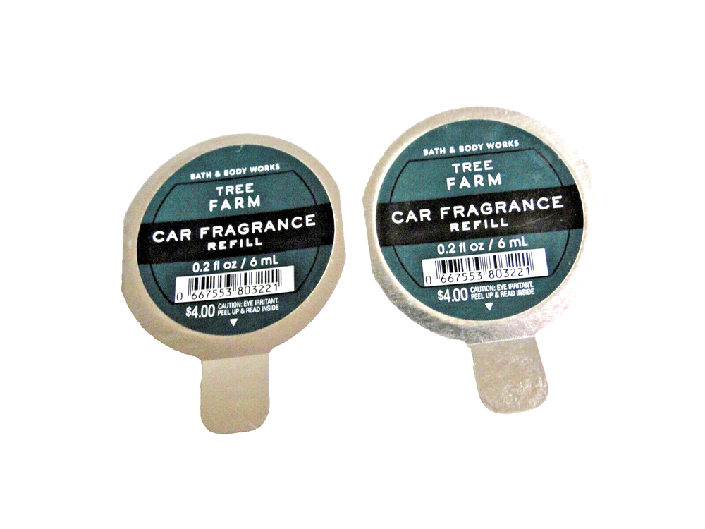 2 NEW Bath and Body Works TREE FARM CAR FRAGRANCE REFILLS