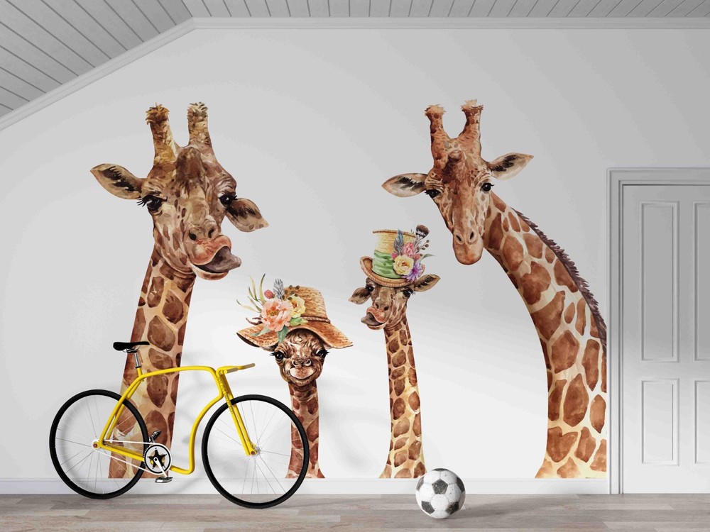 3D Animal Giraffe Wall Murals Wallpaper Murals Wall Sticker
