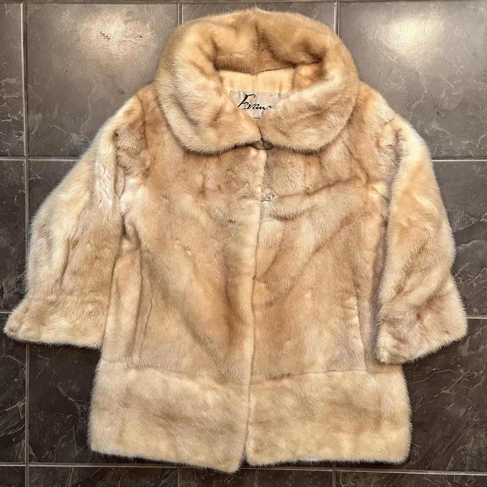 Vintage Evan’s Mink Fur Short Coat Light Brown M-L