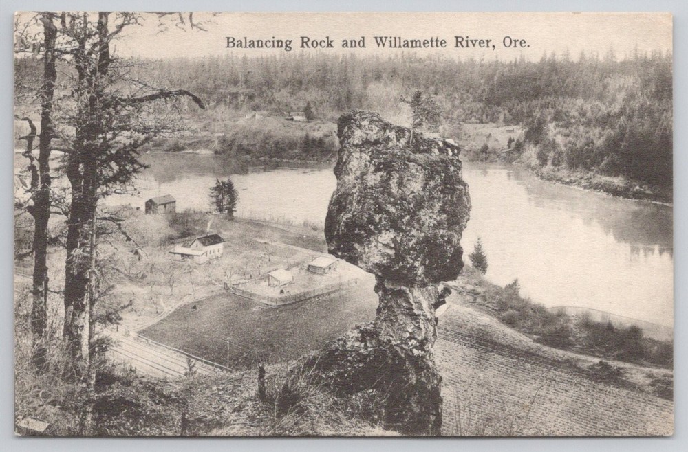 1907 Balancing Rock Willamette River Oregon Postcard Portland Made in Germany