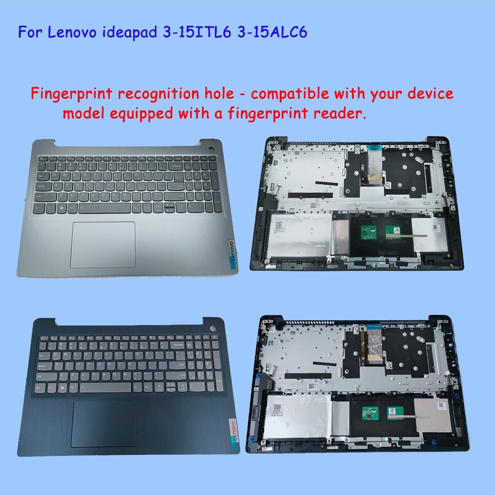 NEW Palmrest Keyboard Touchpad Fingerprint For Lenovo ideapad 3-15ITL6 15ALC6