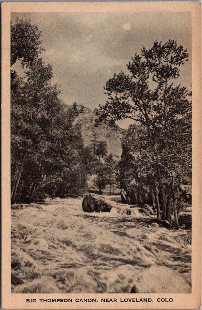 Big Thompson Canyon Near Loveland Colorado RPPC Albertype Postcard