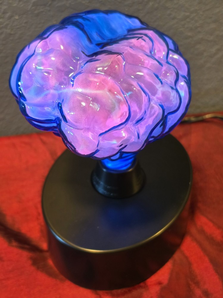 Lumisource Brainy Electra Glass Plasma Lamp Blue and Purple Brain 2002 Light