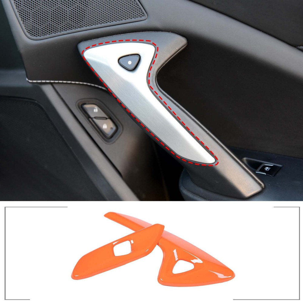 ABS Orange Door Electric Switch Button Cover Accessories For Corvette C7 2014-19-image