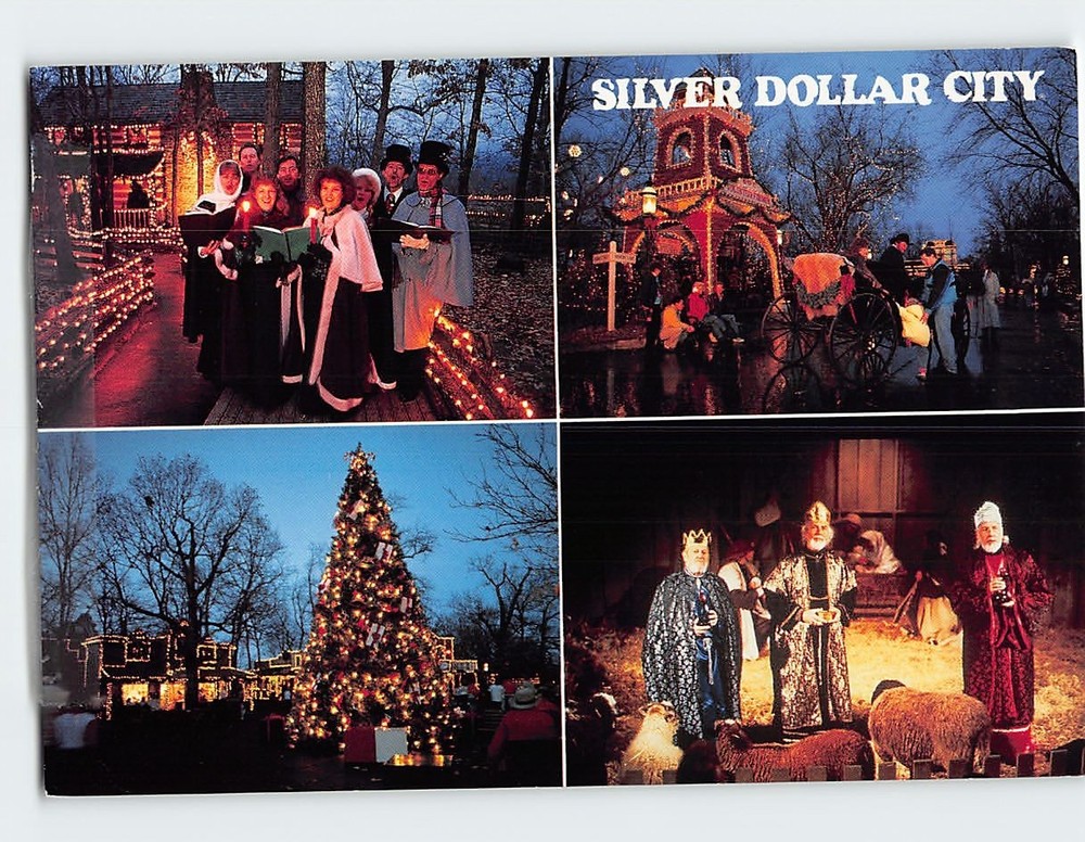 Postcard Christmas Scenes Silver Dollar City Missouri USA