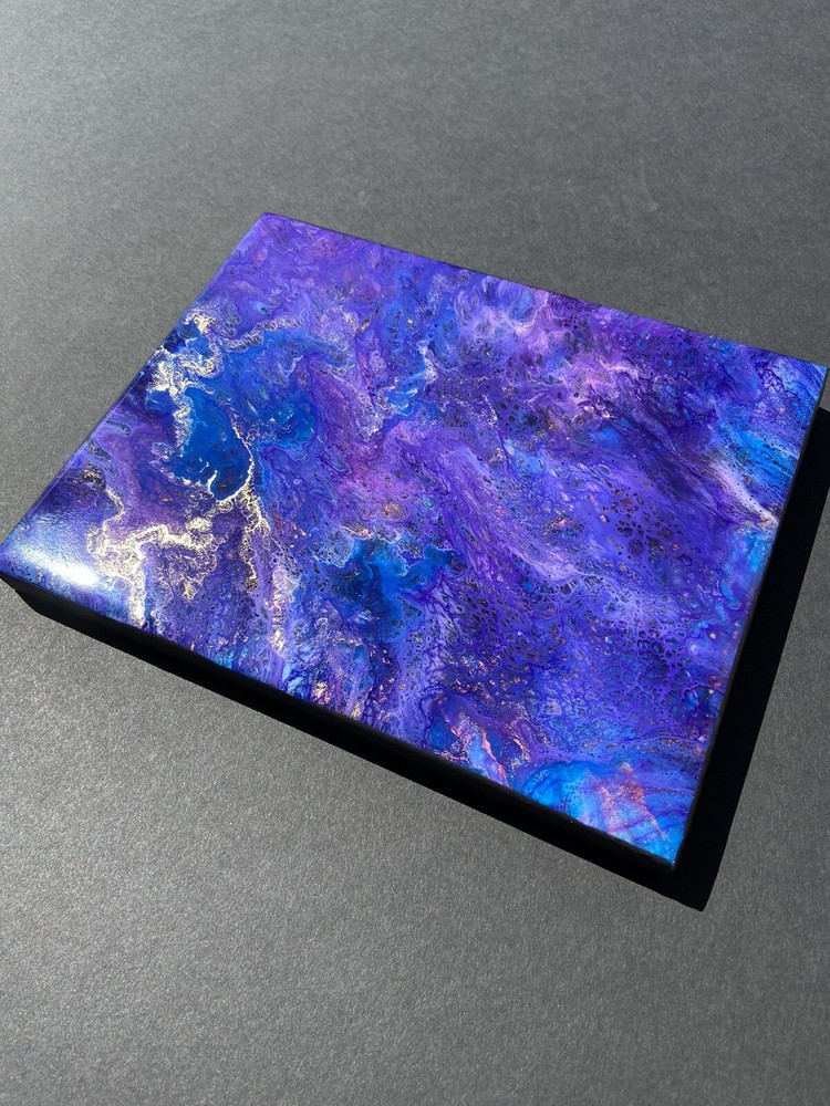Abstract Resin Wall Art with Alcohol Inks - Unique Handmade Decor-image