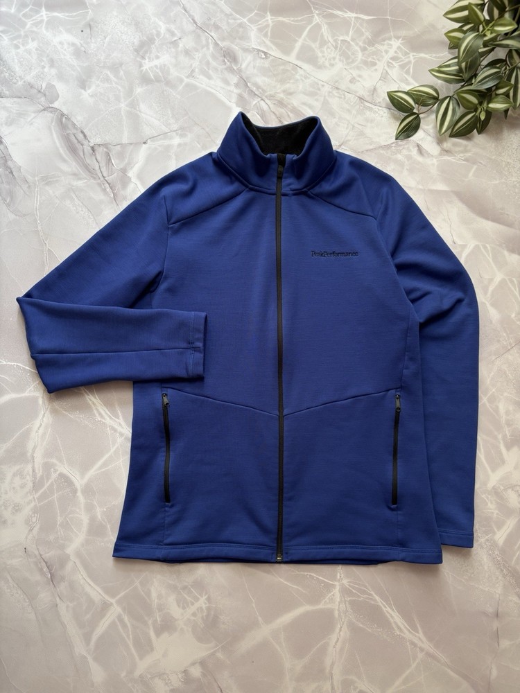 Peak Performance Men’s Helo Zip-up Mid-layer Wool Blend Fleece Jacket Size L