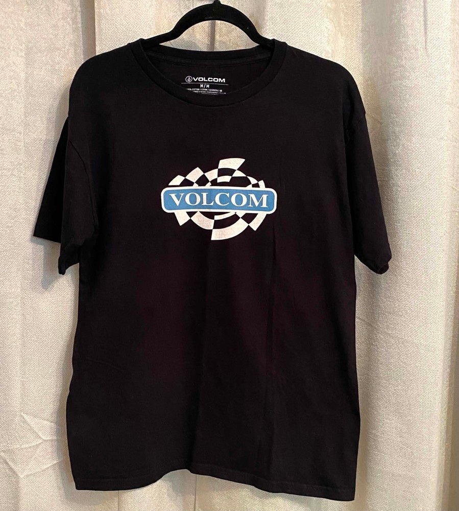 Volcom Black Graphic Logo T-Shirt Men’s Medium 100% Cotton Casual Skate Tee