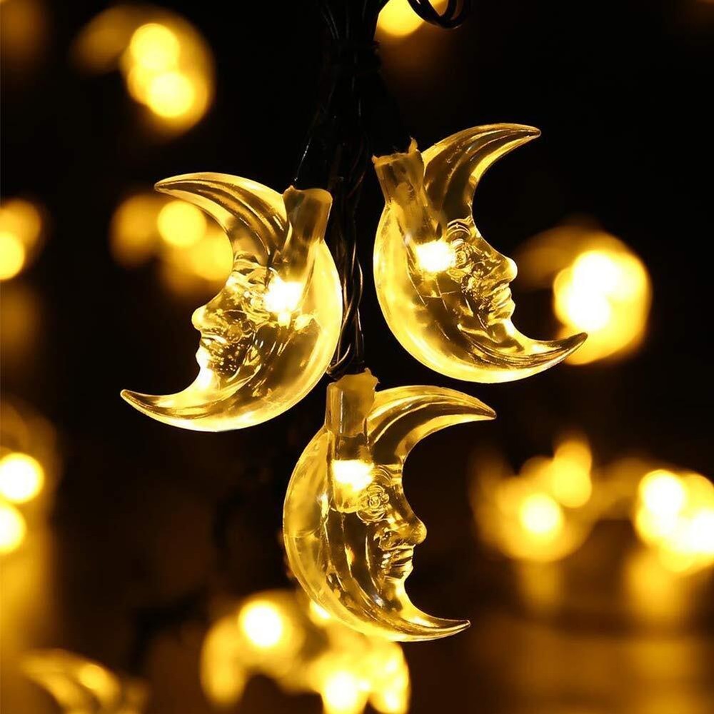 Solar Moon Lights, Moon Fairy Lights 6M/30 LED Moon String Lights for Gardens...