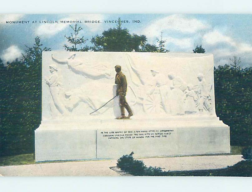 Pre-1980 MONUMENT SCENE Vincennes Indiana IN m/09 AE7064