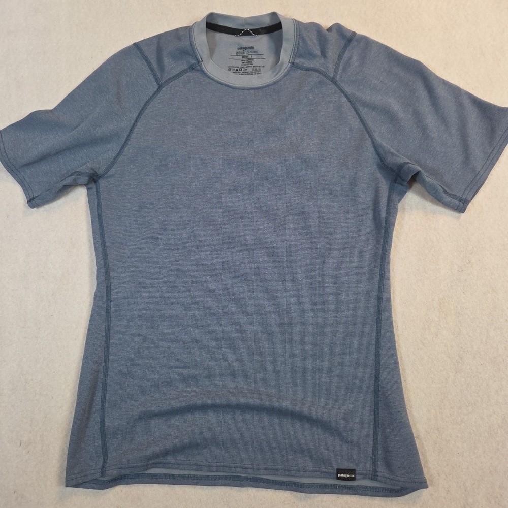 Patagonia Capilene 2 Lightweight Blue Gray Short-Sleeve Shirt Mens Large
