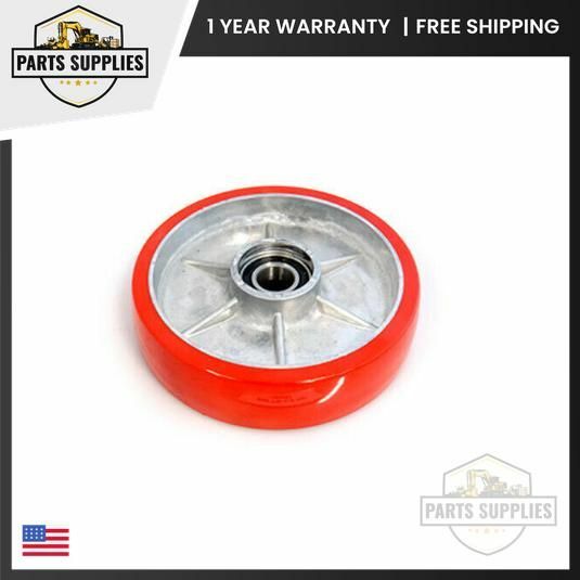 8x2 Red Poly Aluminum Pallet Jack Steer Wheel with 20MM Bearing