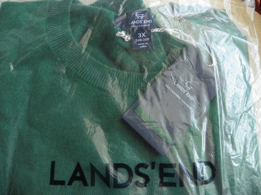 Lands' End 100% CASHMERE Women's size 3X Sweater    - NEW IN BAG -