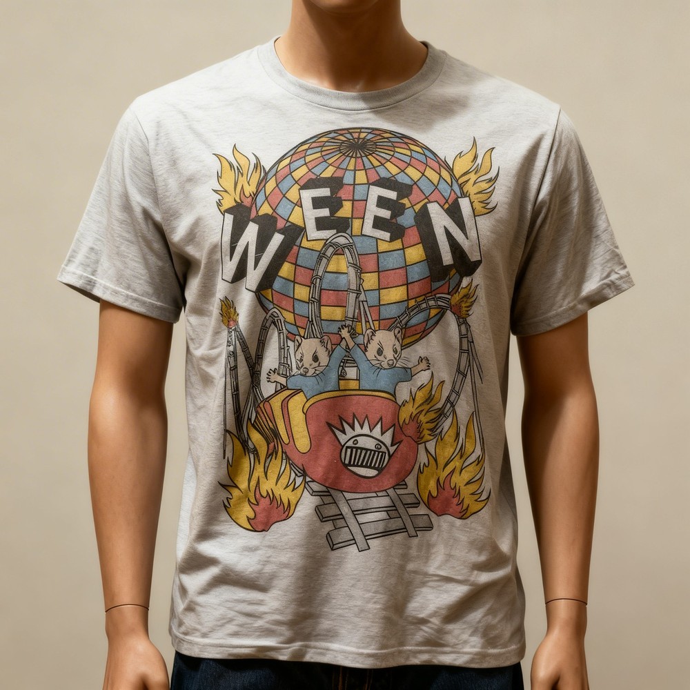 Remake Ween rock band White short sleeve T shirt Classic tee Vtg Reprint