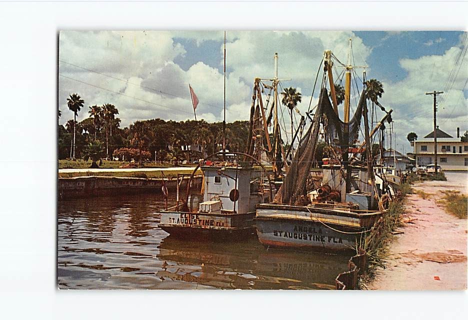Postcard Shrimp Boats New Smyrna Beach Florida USA