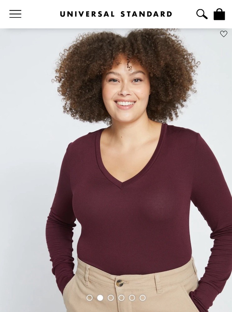 Universal Standard V-Neck Stretch Pullover for Women Size 14-16 Soft Comfort Fit