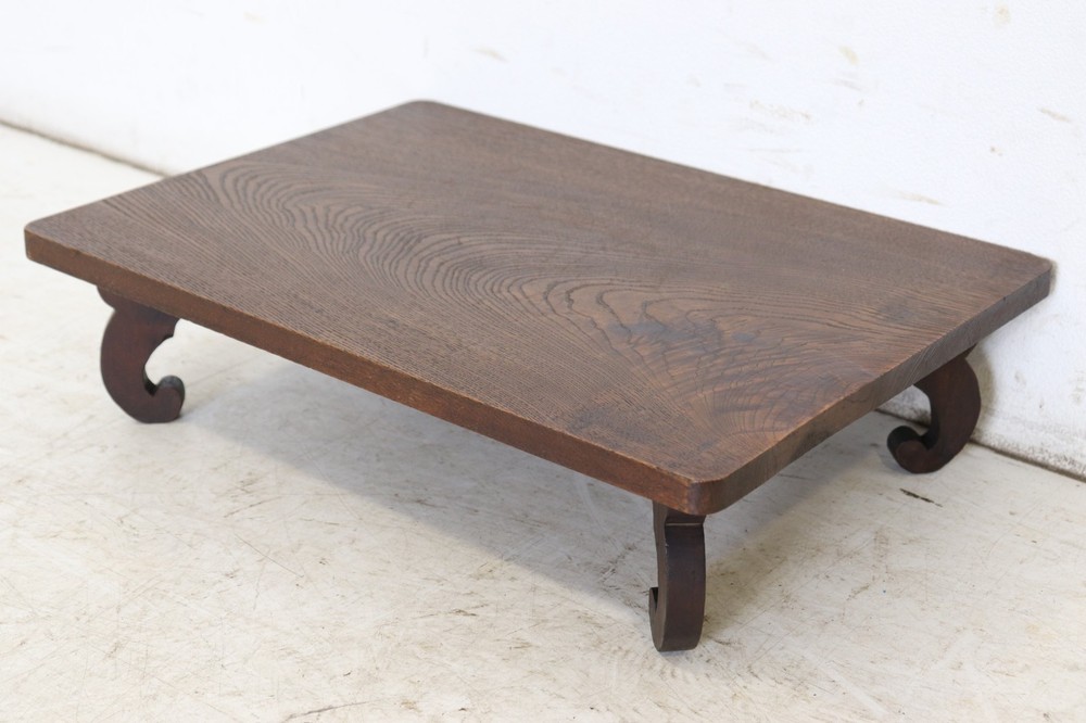 Vintage Japanese Keyaki Zelkova Wood Bonsai Stand Warabite Curved Legs Table 17