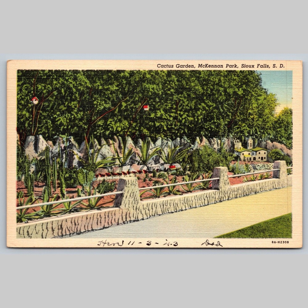 Postcard Cactus Garden McKennan Park Sioux Falls South Dakota