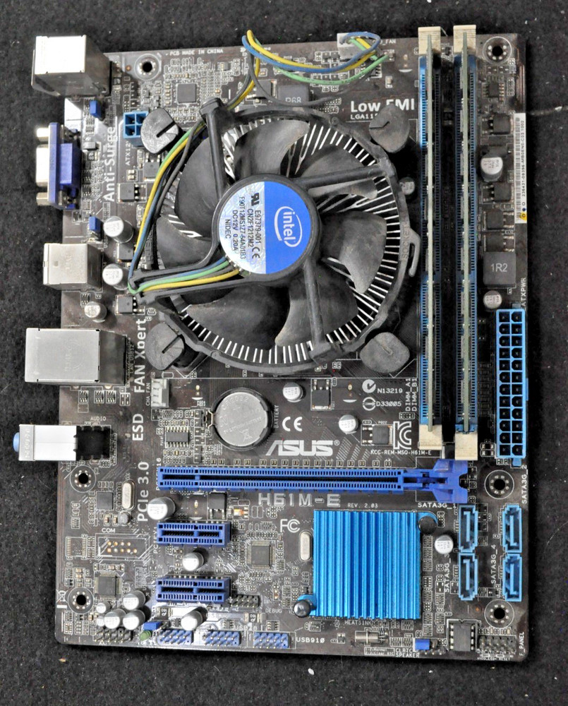Asus H61M-E Motherboard w LGA1155 i5-3470 16 GB 2x8 NO OS NO IO SHIELD