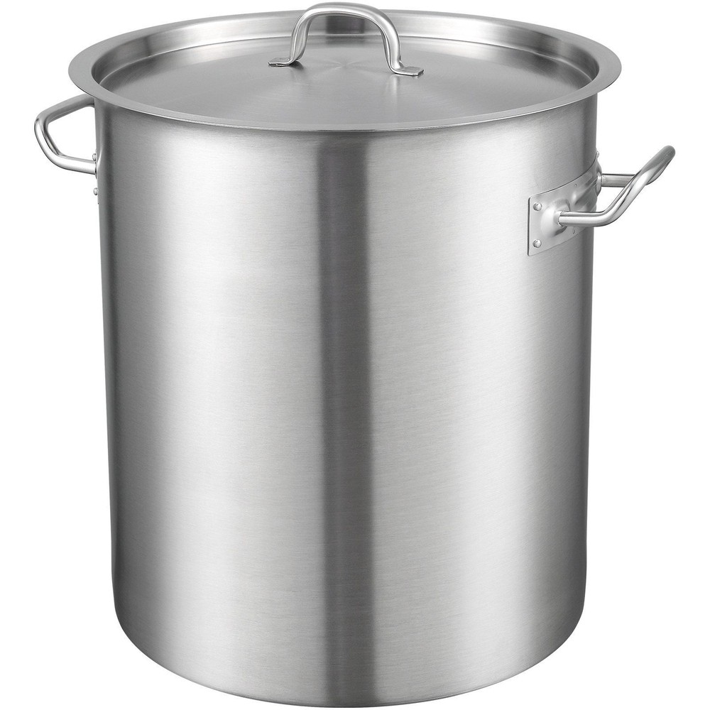 Heavy Duty 42Qt Stainless Steel Stockpot with Lid & Handle for Large Batch Cooking