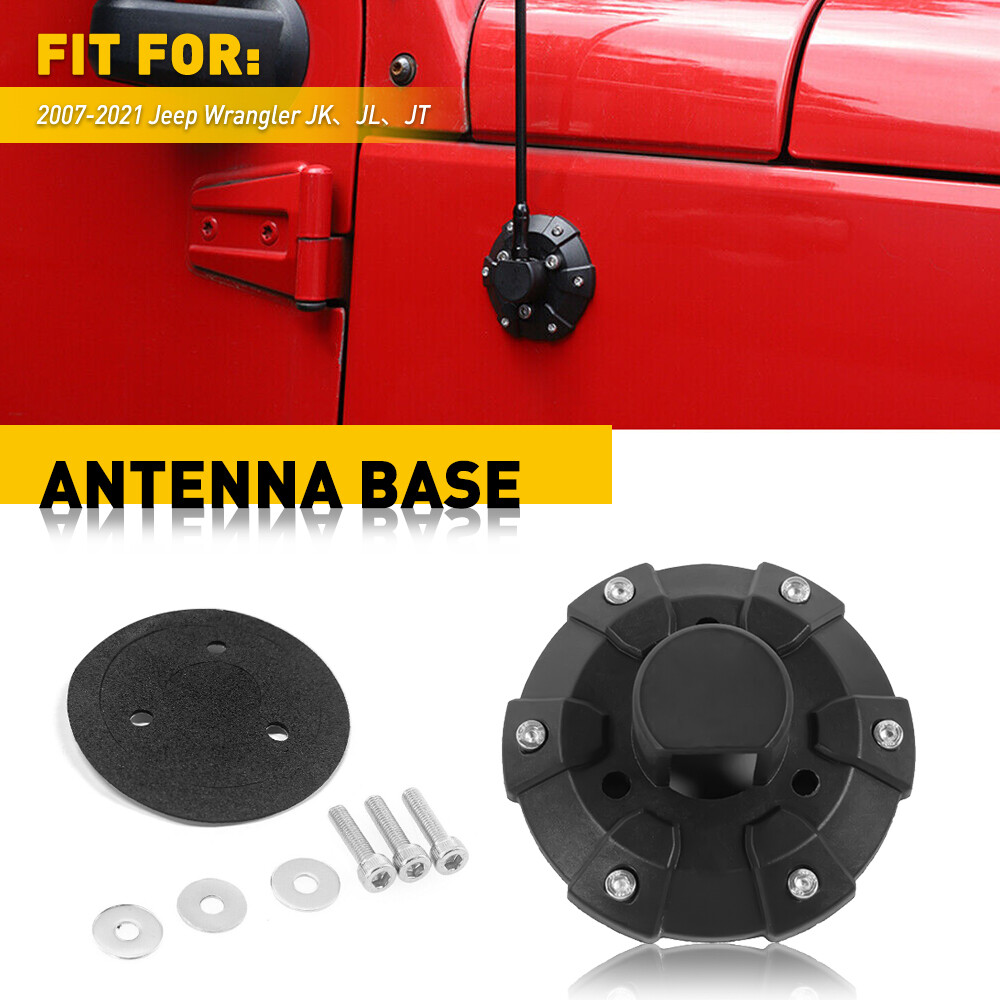 Black Antenna Base Replacement for Jeep Wrangler TJ JK JL JLU 2007-2021
