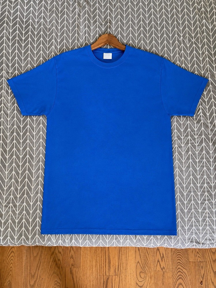 Vintage 90s Hanes Beefy Single Stitch Blank T-Shirt Size XL Blue Made In USA