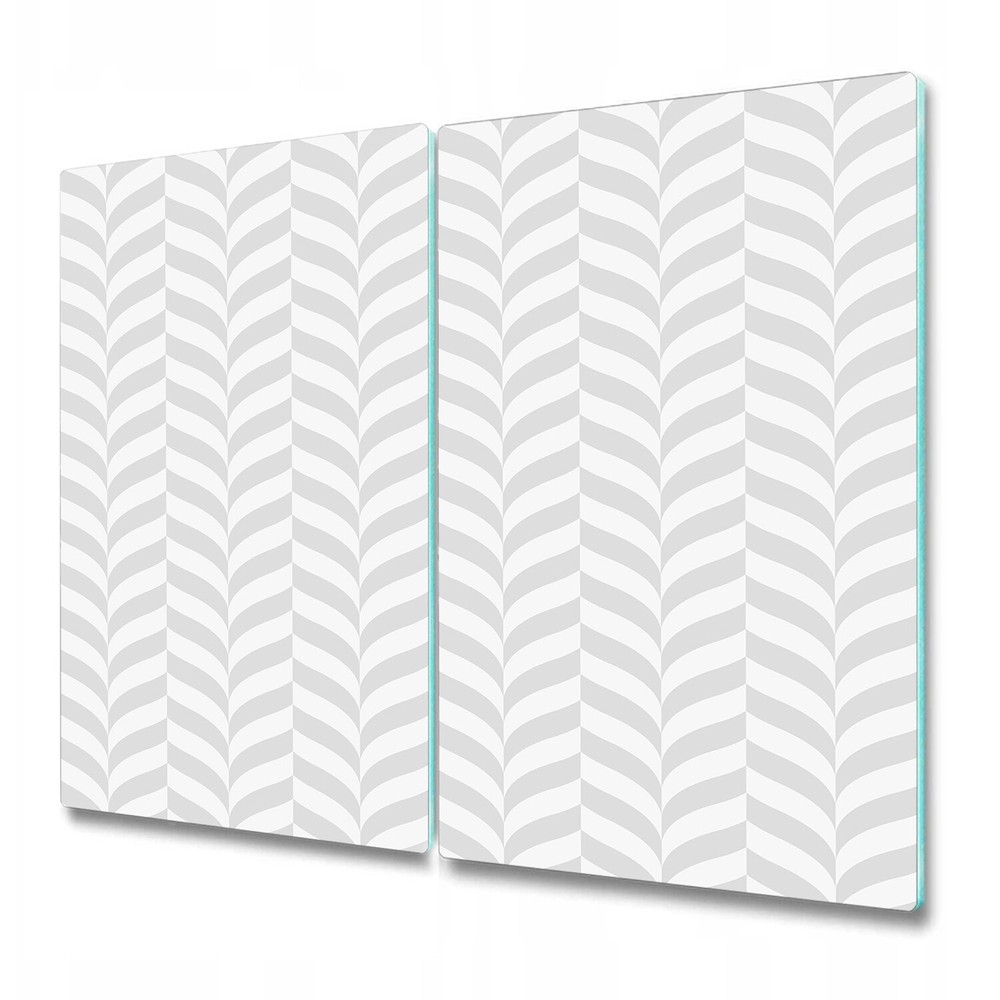 Tempered Glass Kitchen Chopping Board Geometric vector grey and white 2x30x52