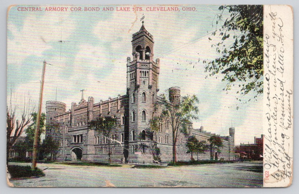 1907 Central Armory Cleveland OH Postcard - A. C. Bosselman German Litho