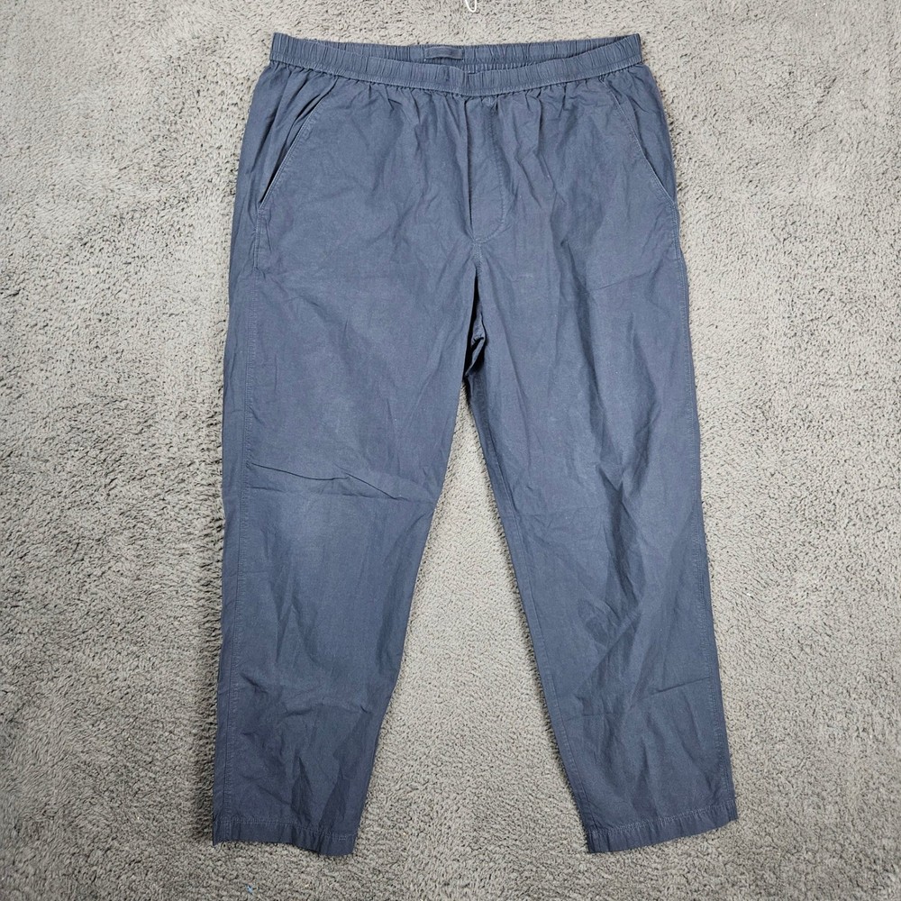COS Mens XL Navy Blue Elastic Waist Relaxed Fit Cotton Casual Trousers Pants