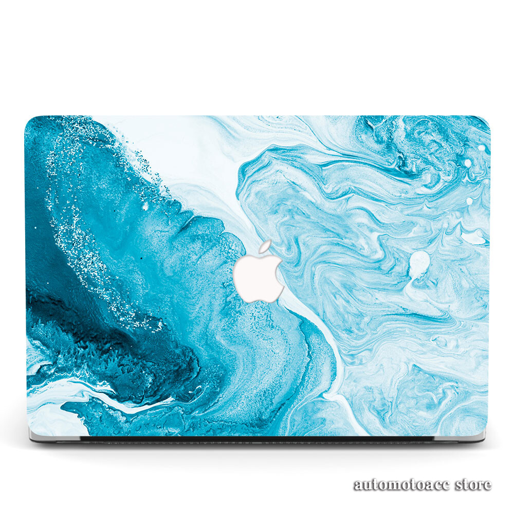 Splendid Sky Blue Marble Hard Case For Macbook M3 Air 13 15 Pro 16 14 11 12 inch