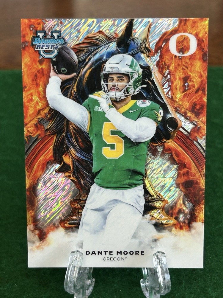 Dante Moore 2025 Bowman Best University Workhorse Shimmer Refractor Oregon