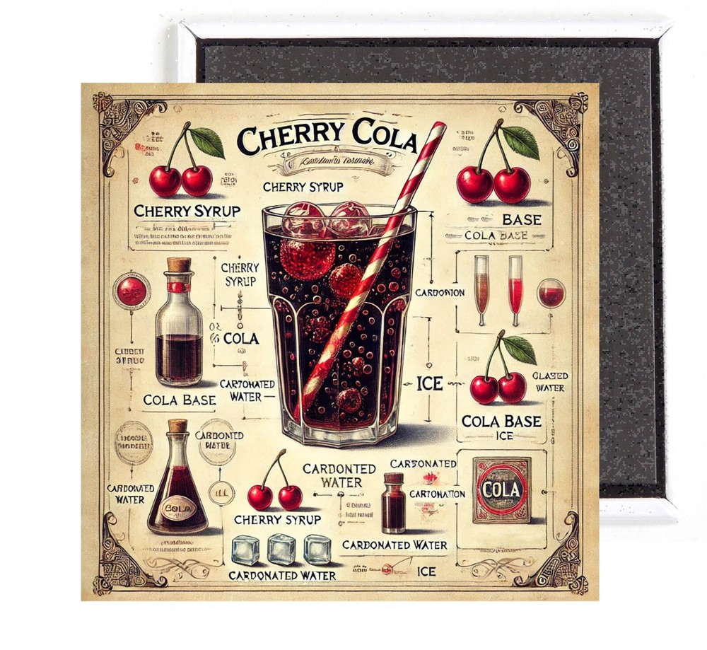 Cherry Soda FRIDGE MAGNET sign advertisement 