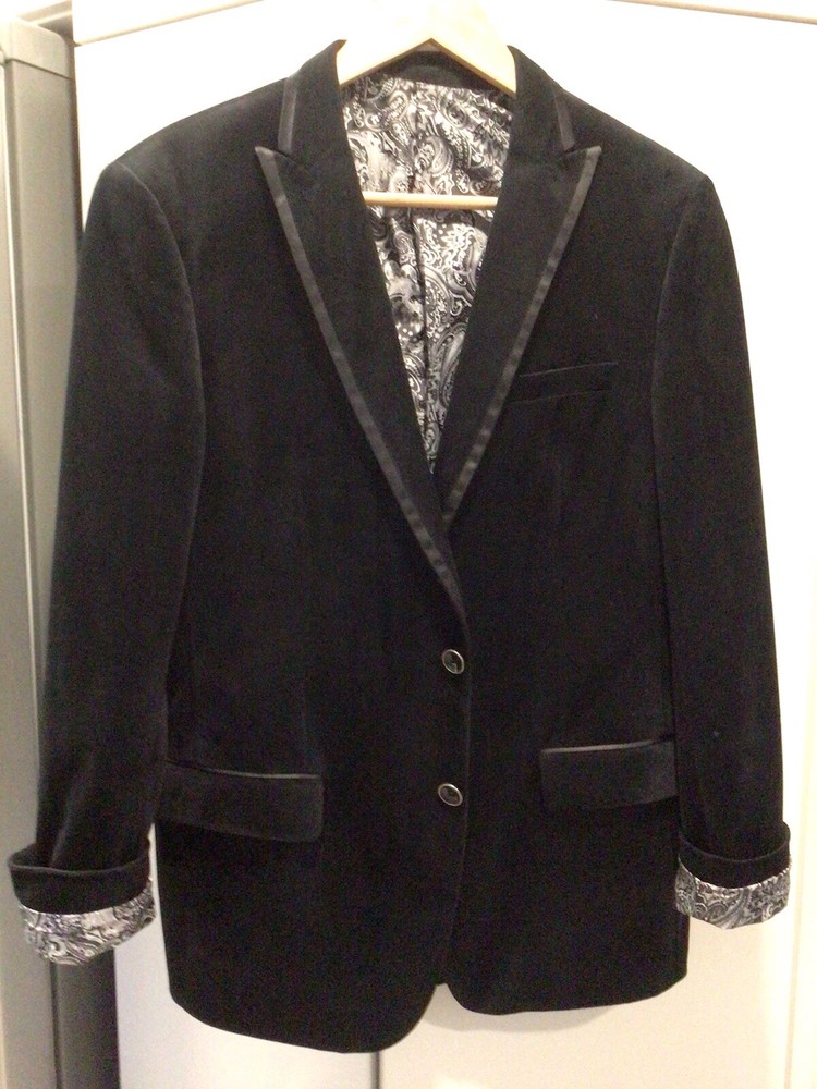 Vintage PALENZO VELVET Blazer Black Unisex Size 40R. Amazing & RARE find!