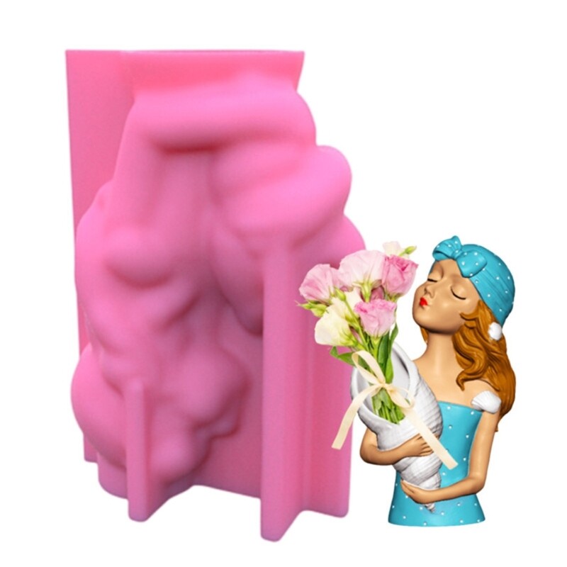 DIY Flowerpot Dish Conch Girl Vase Mold for Handmade Home Decor
