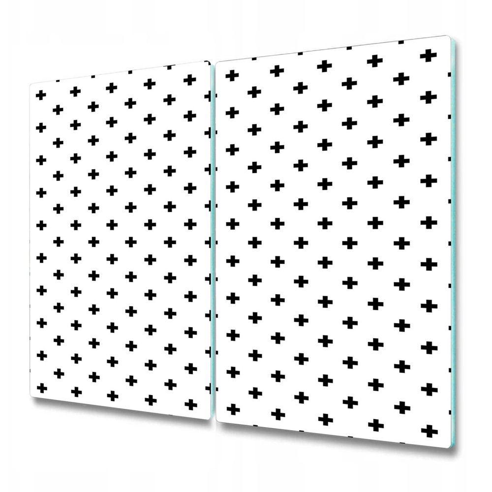 Glass Chopping Board Utensil Monochrome crosses black and white 2x30x52