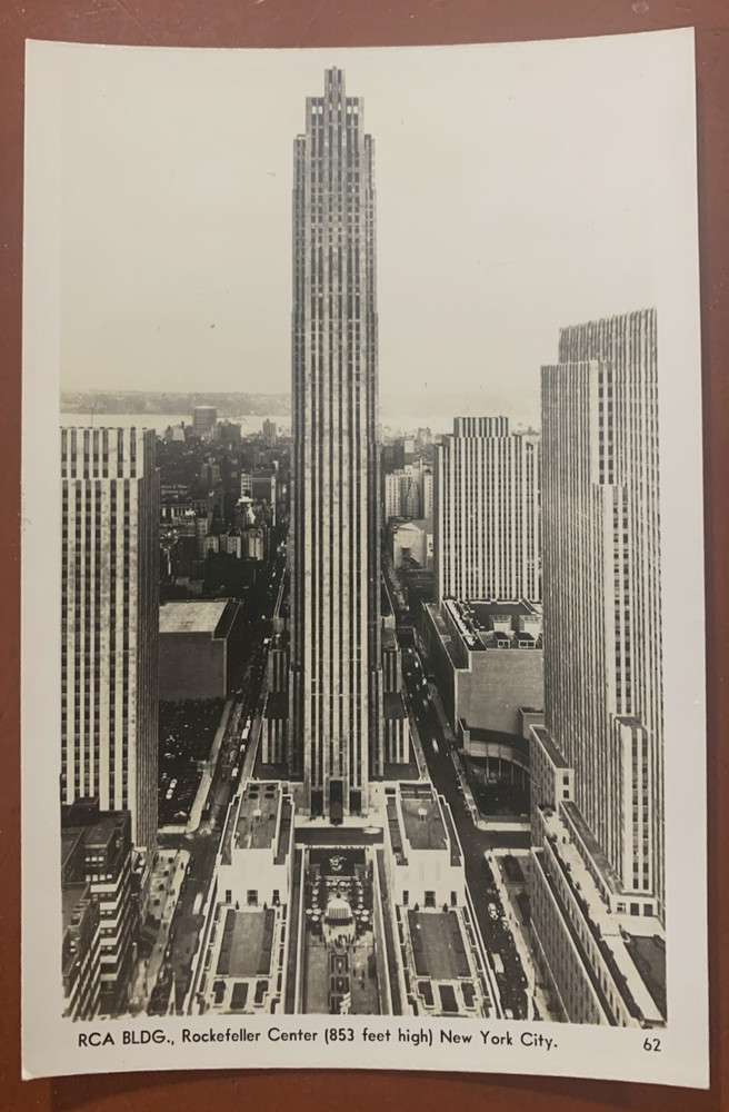 RCA Building, Rockefeller Center New York City Real Photo Postcard RPPC