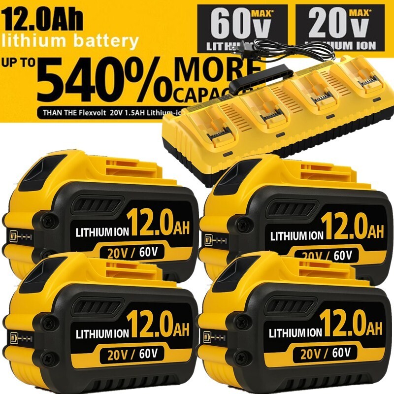 2-4 Pack 12Ah DEWALT DCB609-2 FLEXVOLT Battery for 20V/60V MAX Tools with Charger