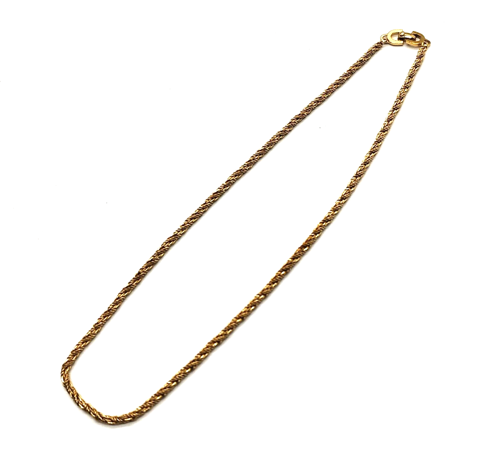 Vintage Christian Dior Gold Twisted Torsade Statement Necklace Authentic