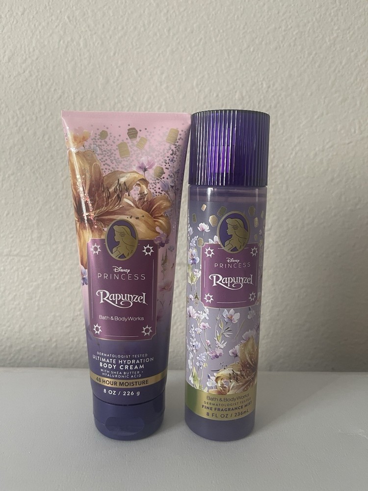 Bath & Body Works Disney Princess RAPANZEL Body Cream & Fine Fragrance Mist Set