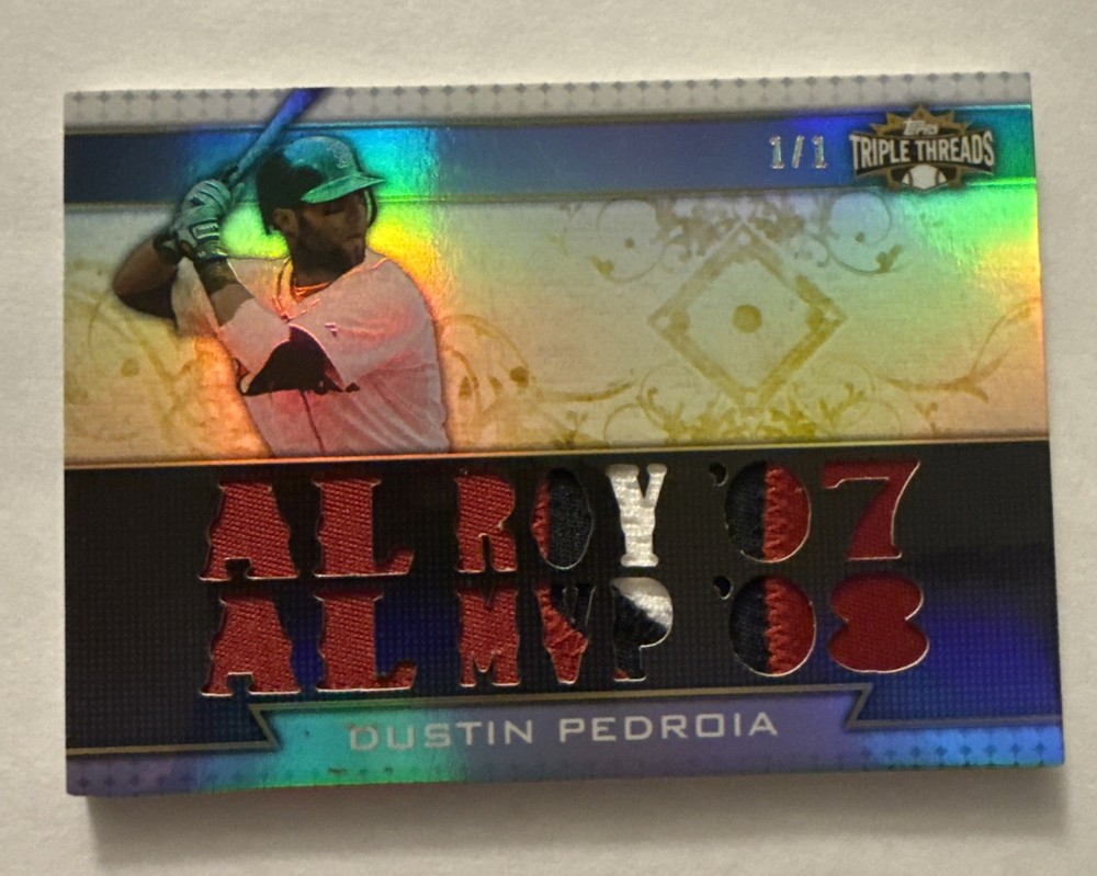 Dustin Pedroia 2011 Topps Triple Threads 16 Window Patch Relic Platinum #1/1 WOW