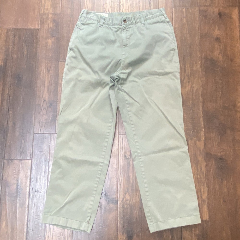 Orvis Chino Pants Mens Size 34x30 Cuffed Trouser Straight Fit 100% Cotton