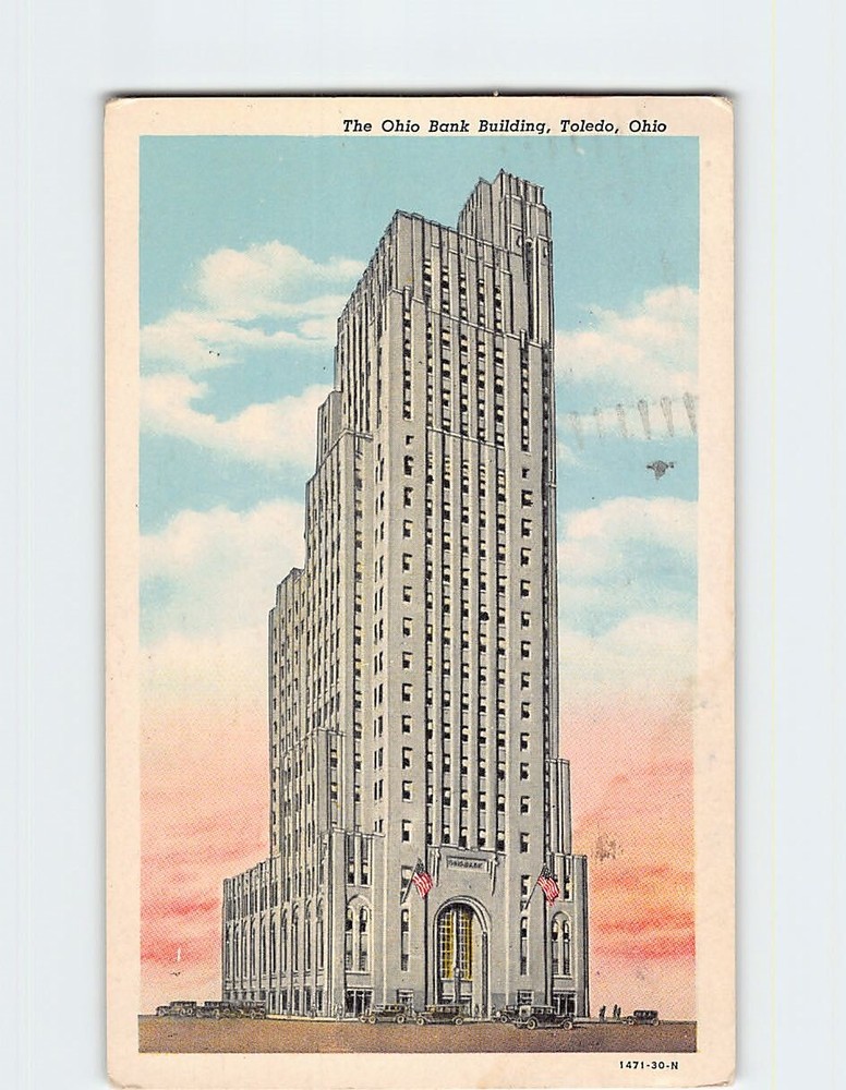 Postcard Ohio Bank Building Toledo Ohio USA