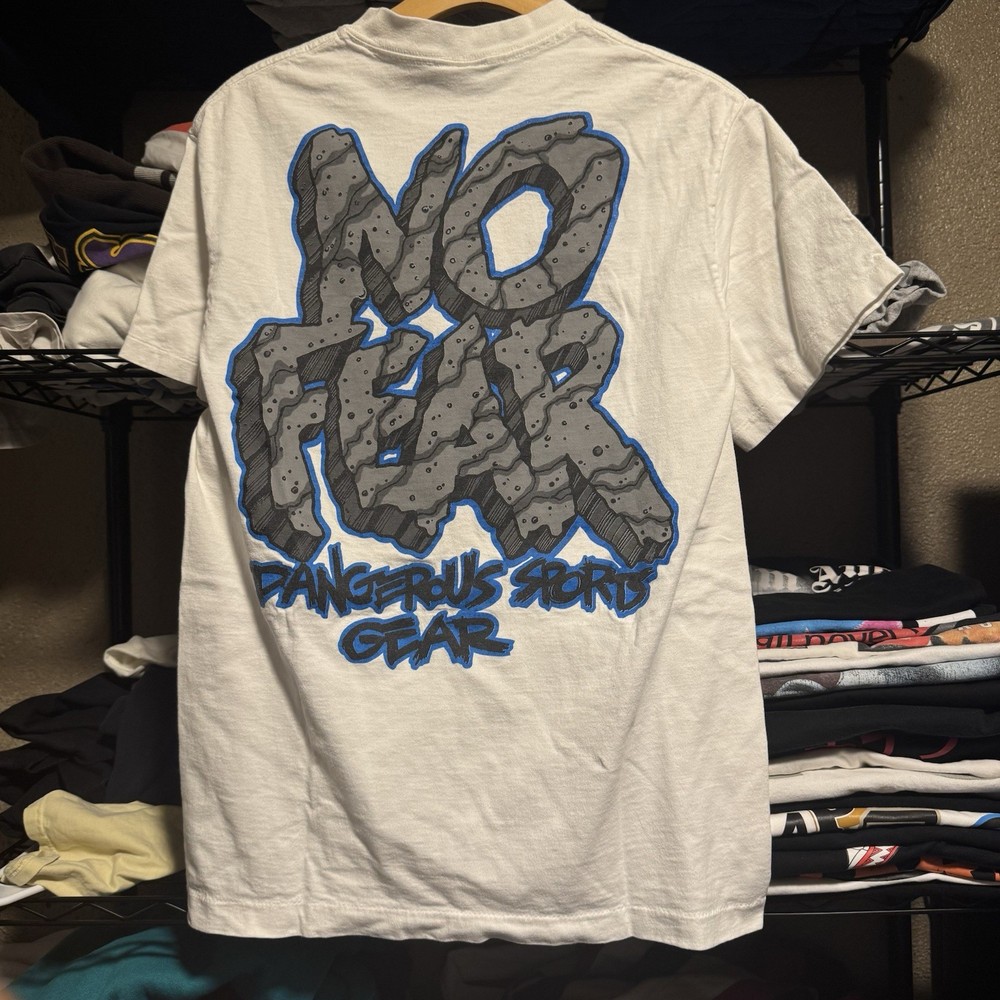 Vintage 90s No Fear Single Stitch Rock Bold Graphic Print Skater Grunge Tee
